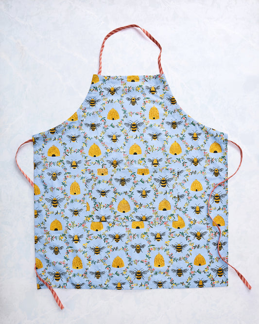 Sweet Bee - Apron - Soft Blue - Printfresh