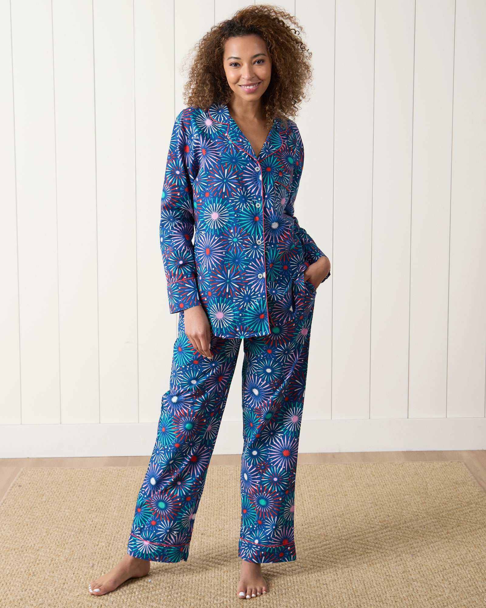 Sparks Fly - Long PJ Set - Navy - Printfresh