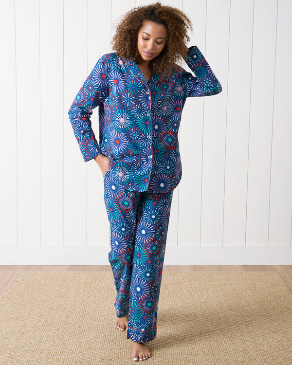 Sparks Fly - Long PJ Set - Navy - Printfresh