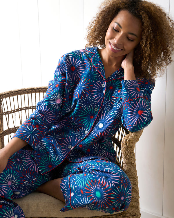 Sparks Fly - Long PJ Set - Navy - Printfresh