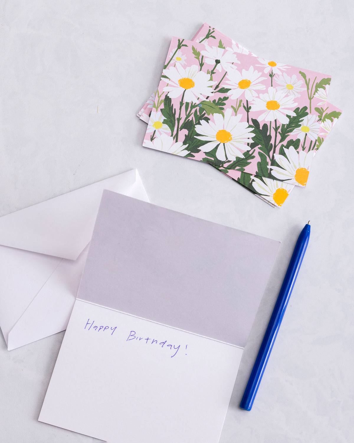 Pink Daisy - Boxed Note Cards Set of 10 - Smudge Ink - Printfresh