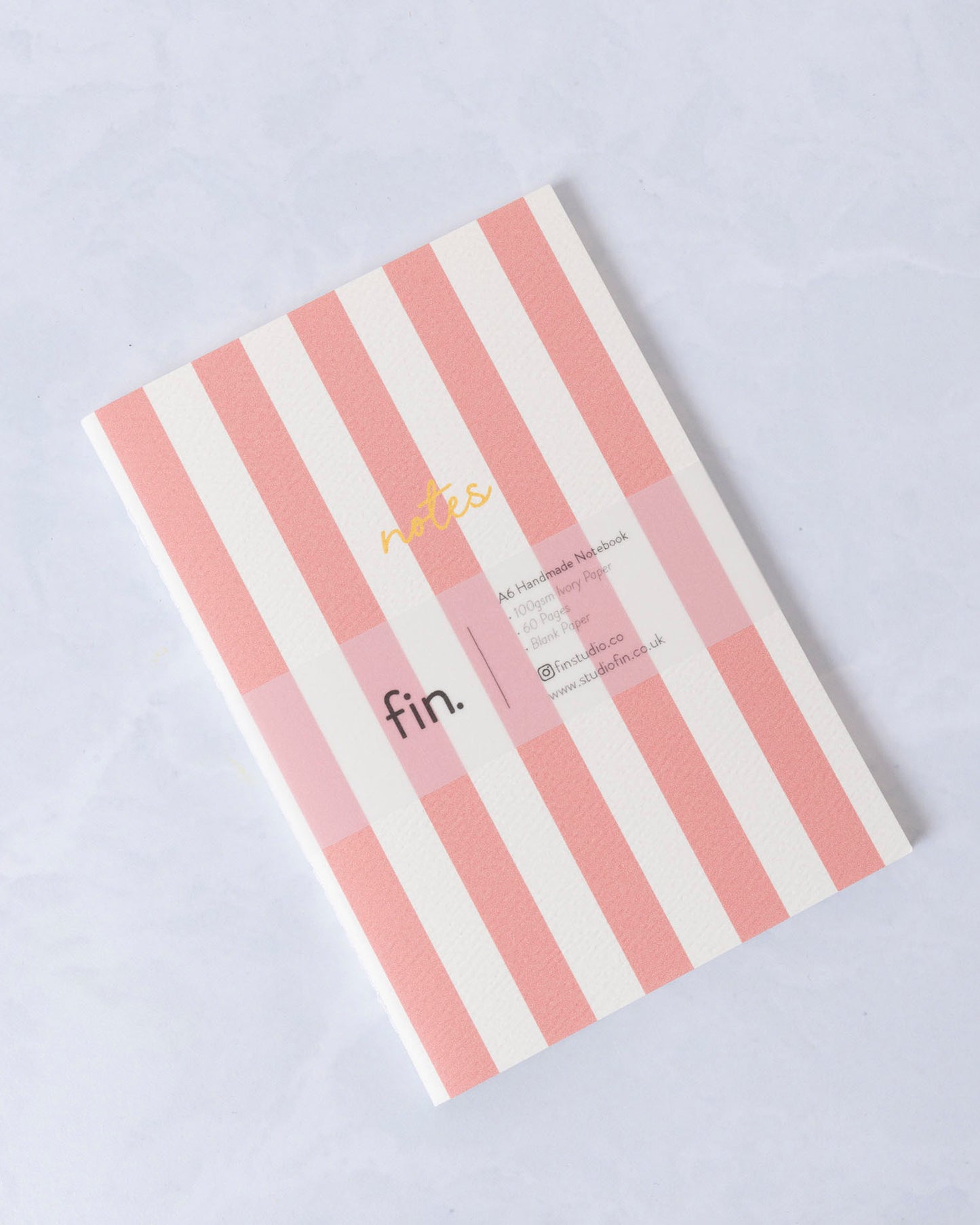 Coral - Cabana Striped Notebook - Fin Studio - Printfresh