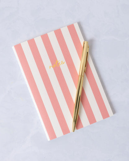 Coral - Cabana Striped Notebook - Fin Studio - Printfresh
