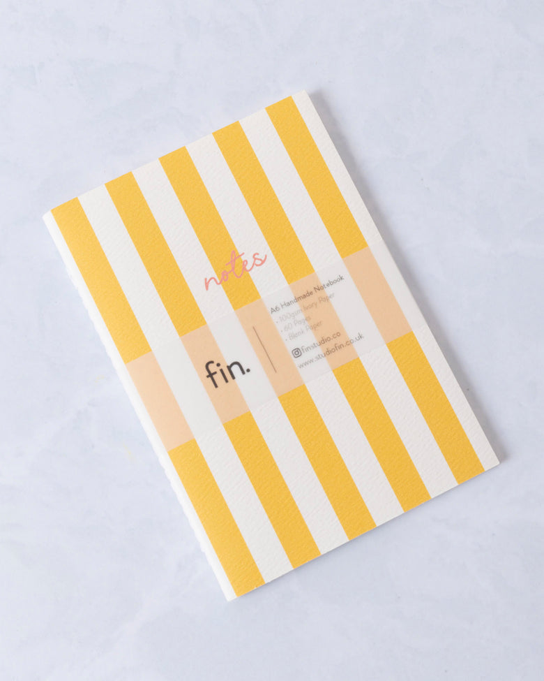 Yellow - Cabana Striped Notebook - Fin Studio - Printfresh