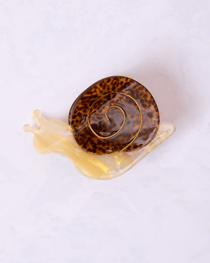 Tortoise Snail - Hand Painted Claw Hair Clip - Solar Eclipse - Printfresh