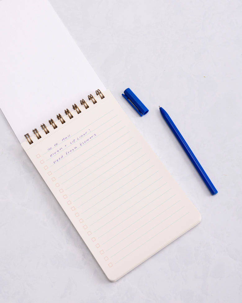 Blue French Stripes - Task Pad Notebook - Shorthand Press - Printfresh