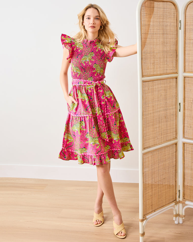 Bagheera - Let's Ruffle Dress - Hot Pink - Printfresh