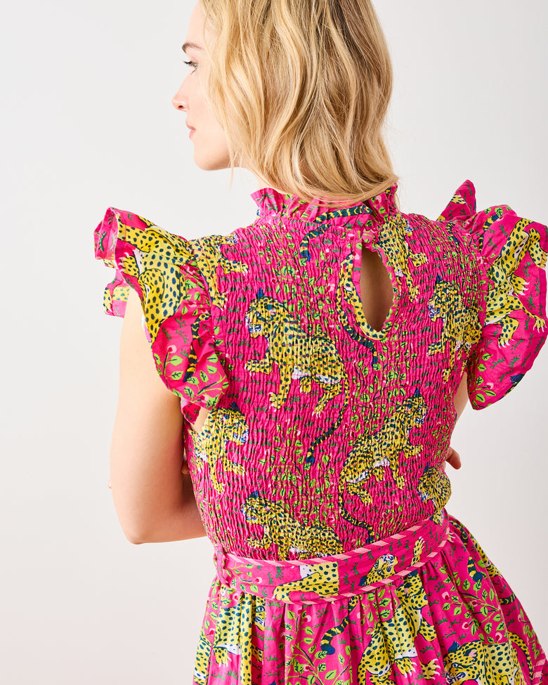 Bagheera - Let's Ruffle Dress - Hot Pink - Printfresh