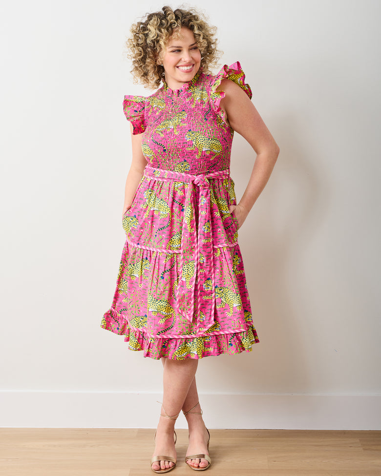 Bagheera - Let's Ruffle Dress - Hot Pink - Printfresh