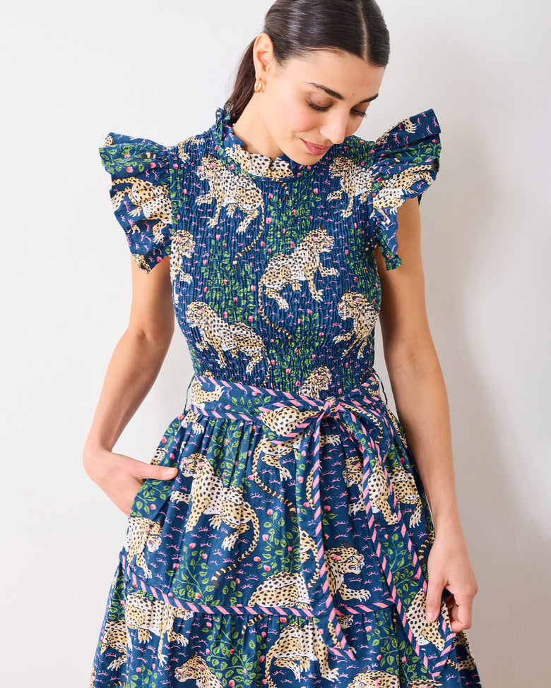 Bagheera - Let's Ruffle Dress - Navy - Printfresh