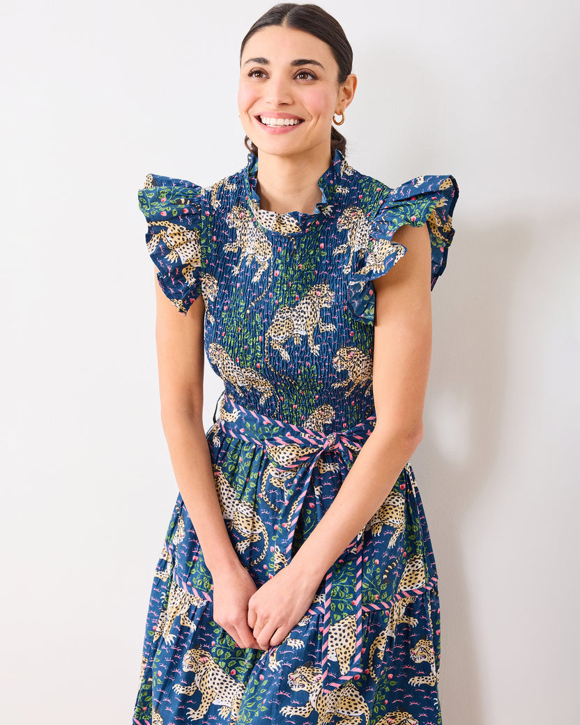 Bagheera - Let's Ruffle Dress - Navy - Printfresh