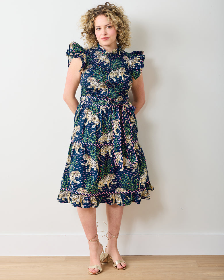 Bagheera - Let's Ruffle Dress - Navy - Printfresh