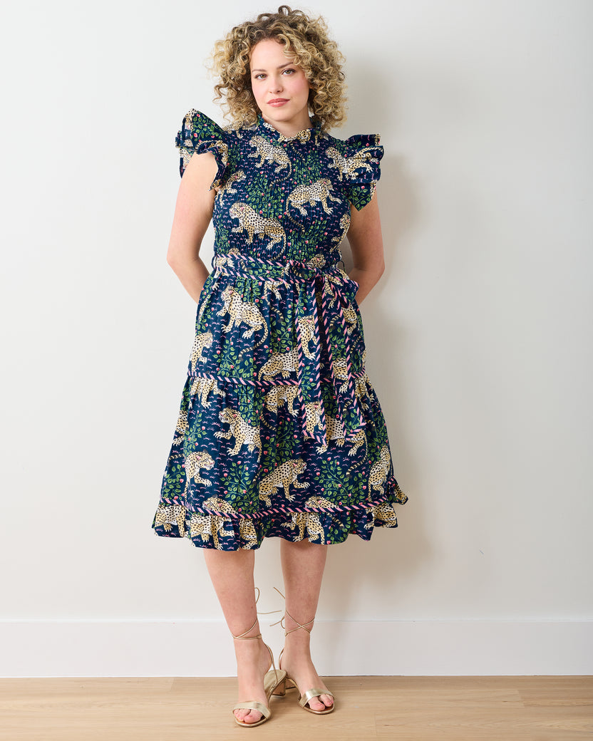Bagheera - Let's Ruffle Dress - Navy - Printfresh