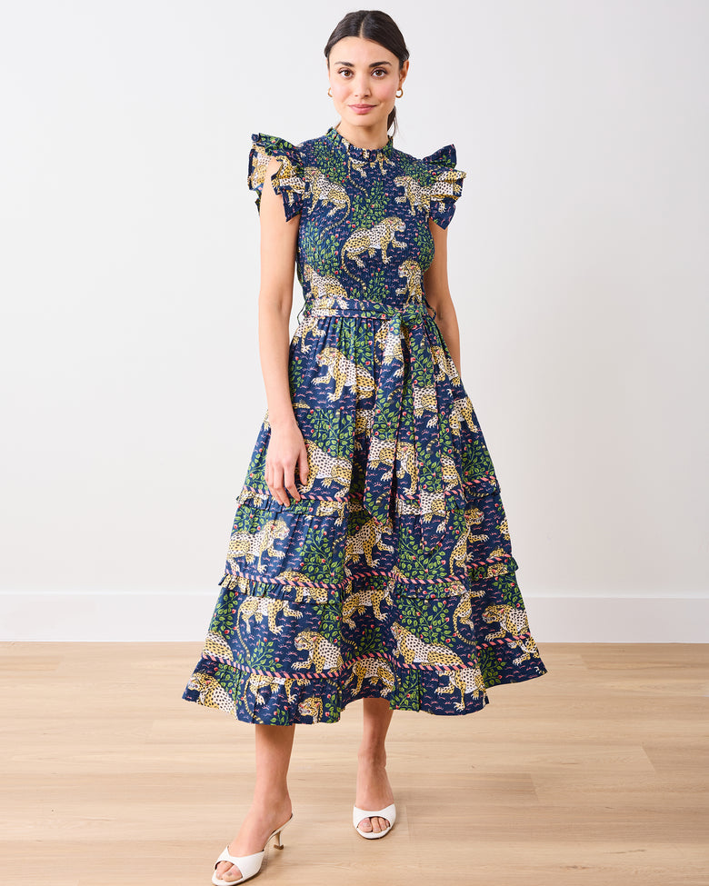 Bagheera - Ready To Ruffle Dress - Navy - Printfresh
