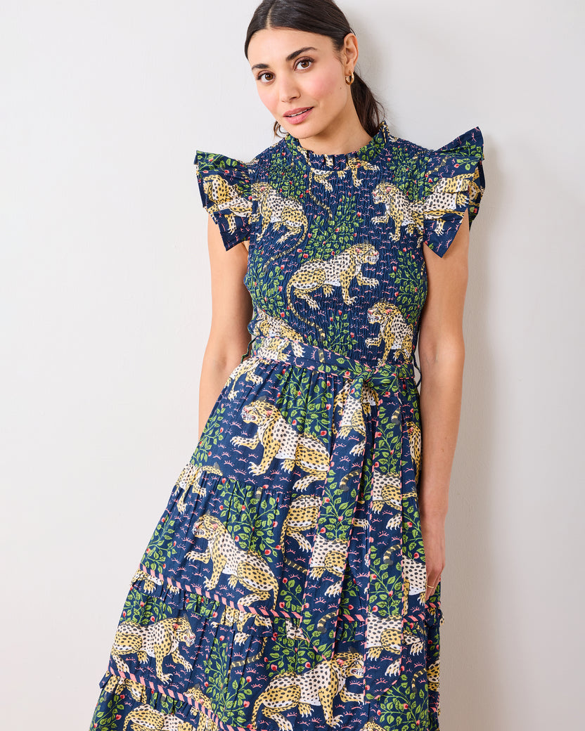 Bagheera - Ready To Ruffle Dress - Navy - Printfresh