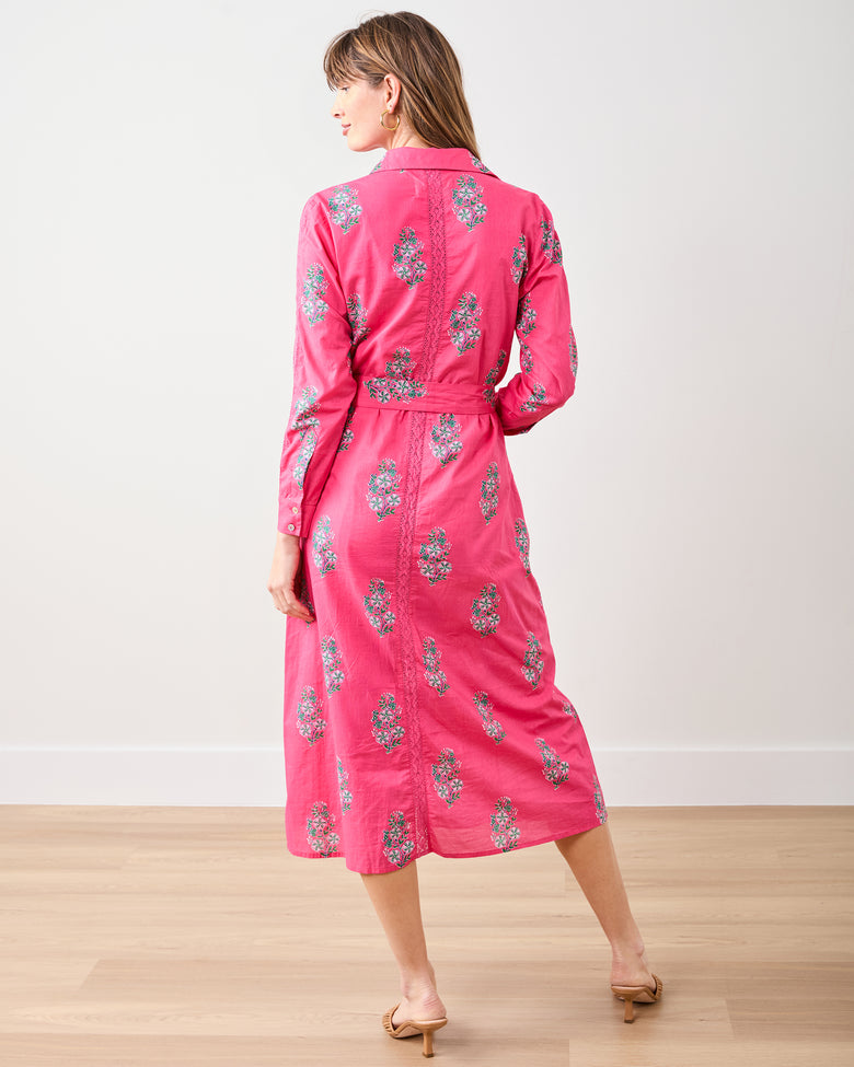 Bouquet Blossoms - Meredith Dress - Hot Pink - Printfresh
