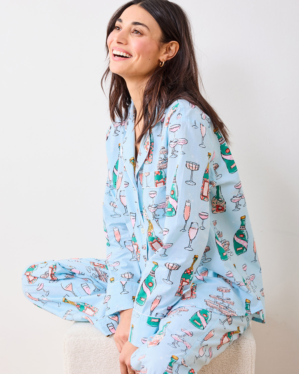 Champagne Tower Long PJ Set Soft