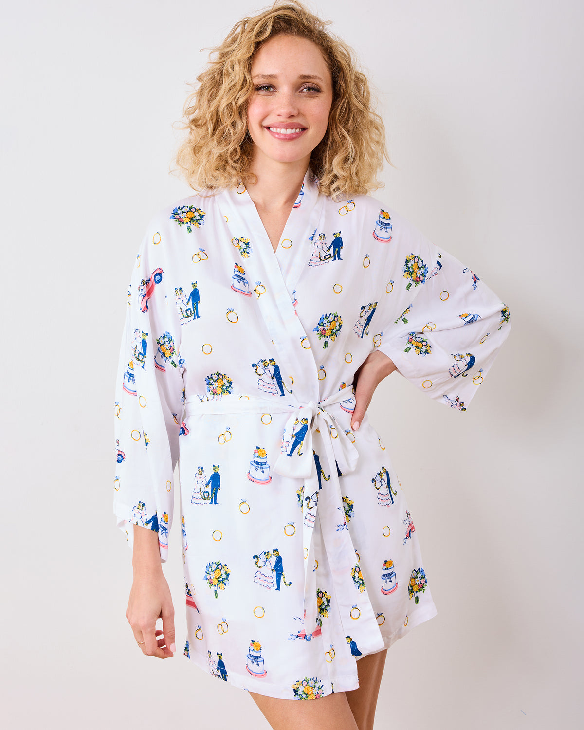 Happily Ever After - Eco Satin Glam Mini Robe & Sydney Set - Cloud - Printfresh