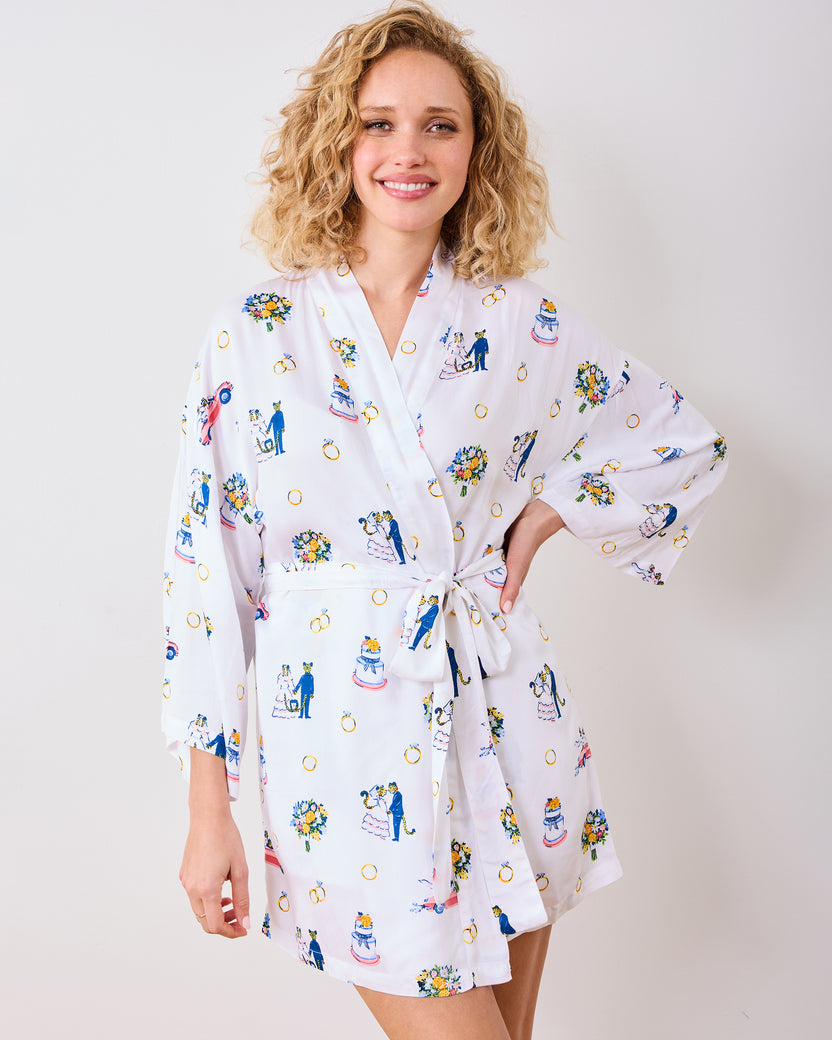 Happily Ever After - Eco Satin Glam Mini Robe & Sydney Set - Cloud - Printfresh
