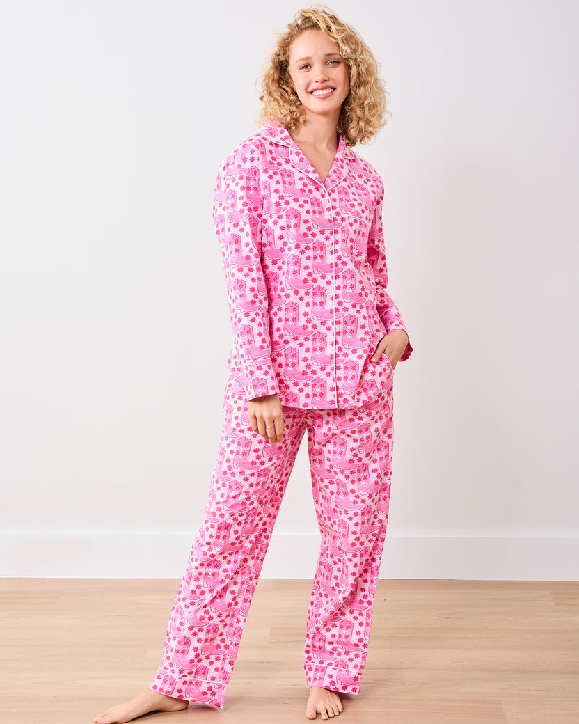 Rhinestone Cowgirl - Long PJ Set - Party Pink - Printfresh