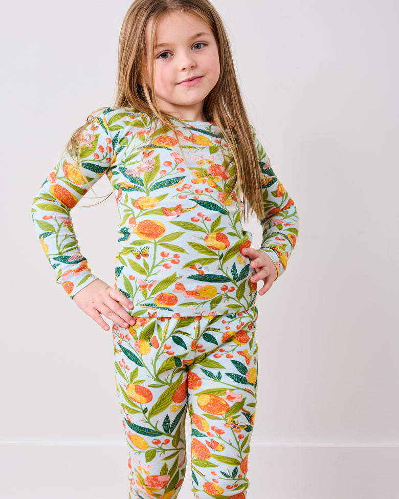 Butterfly Grove - Kids PJ Set - Soft Blue - Printfresh