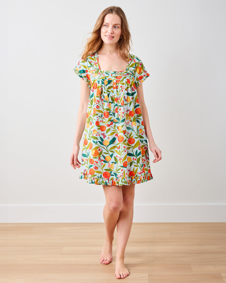 Butterfly Grove - Pintuck Nightgown - Soft Blue - Printfresh