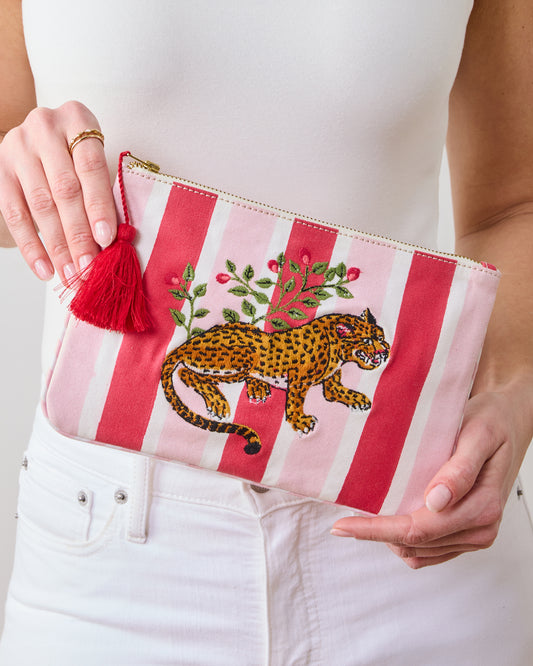 Bagheera - Embroidered Pouch - Hot Pink - Printfresh