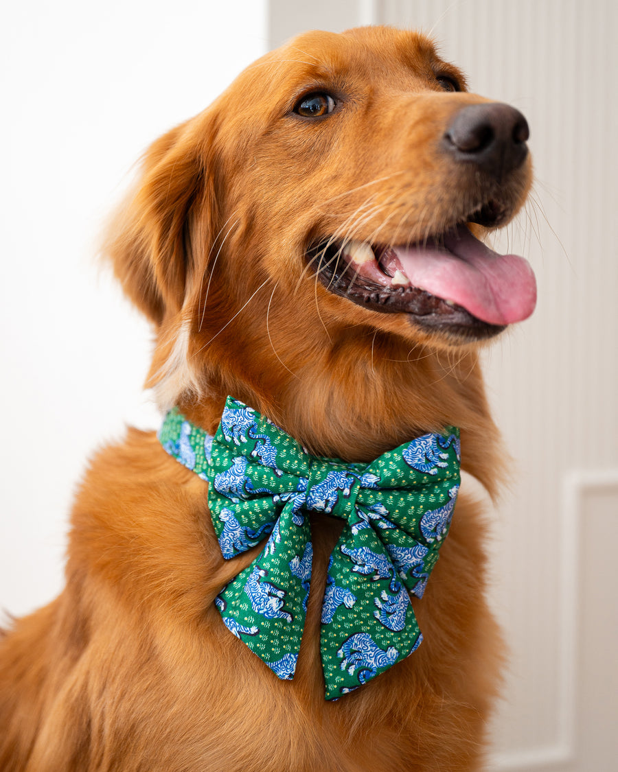 PF x The Foggy Dog Tiger Queen - Lady Dog Bow - Jade - Printfresh