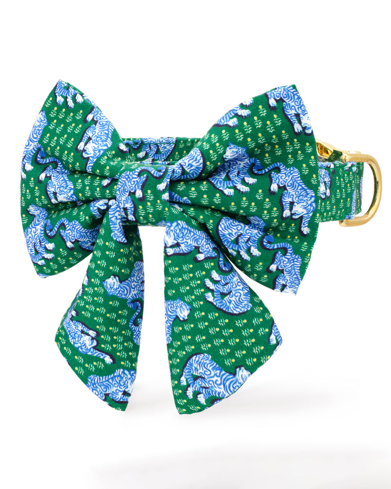 PF x The Foggy Dog Tiger Queen - Lady Dog Bow - Jade - Printfresh