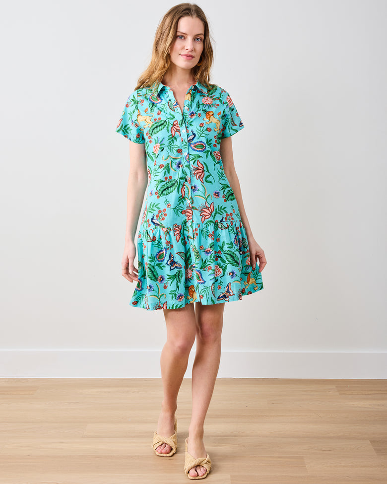 Garden District - Gracie Dress - Caribbean Blue - Printfresh