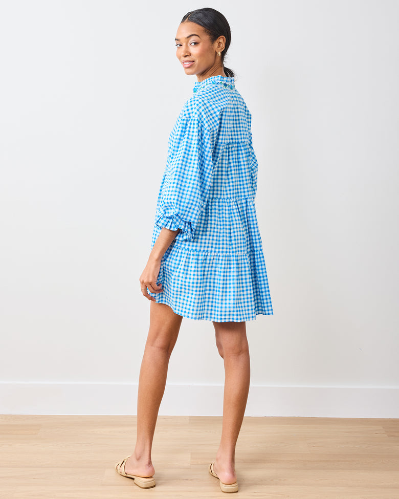 Garden Gingham - Rosalita Dress - Soft Blue - Printfresh