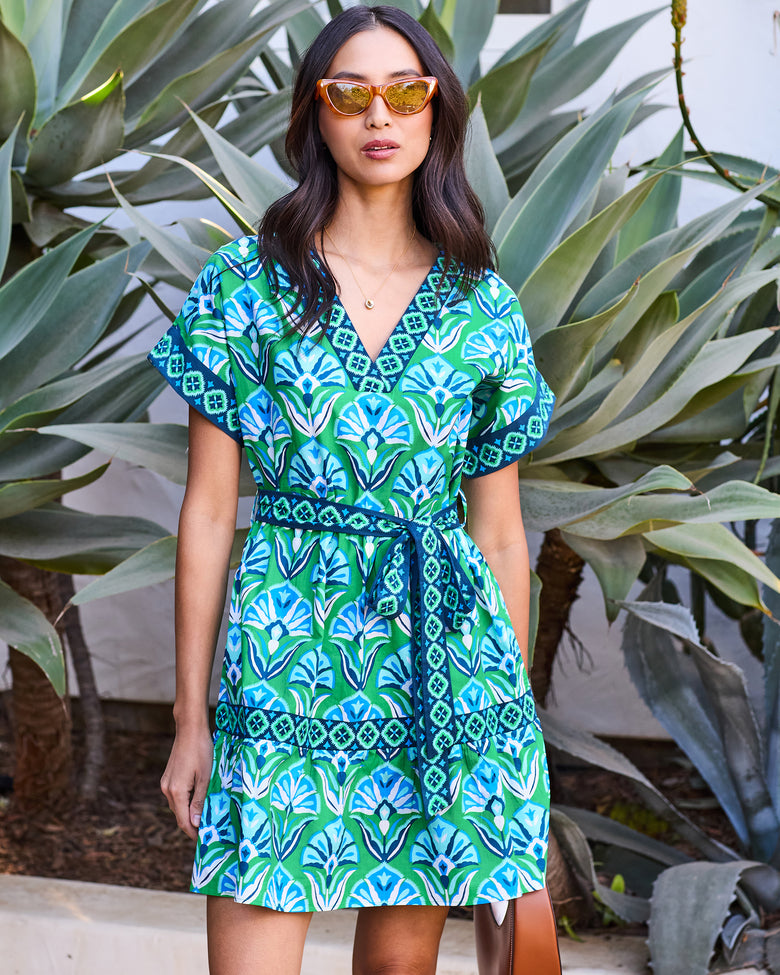 Geo Floral - Atlantic Dress - Green Juice - Printfresh