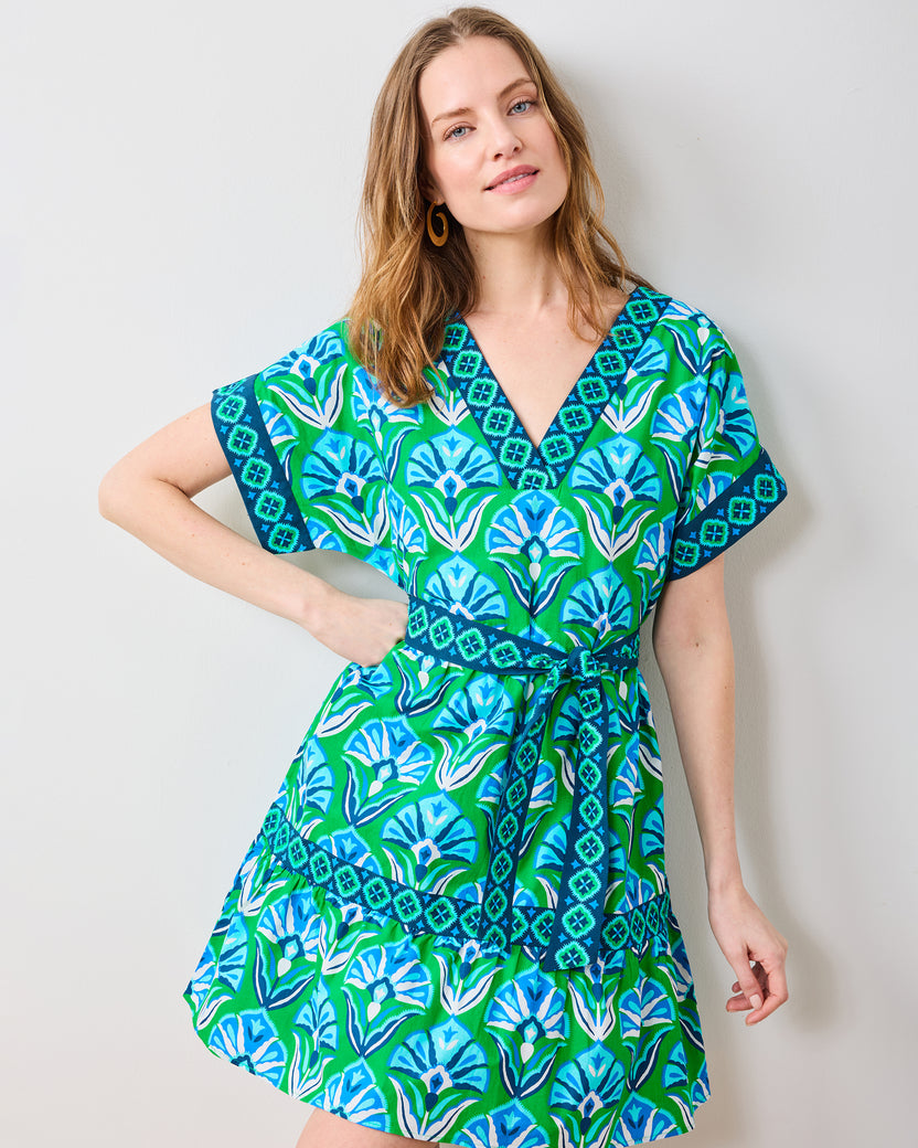 Geo Floral - Atlantic Dress - Green Juice - Printfresh