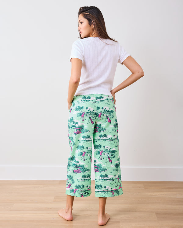 Golf Toile - Cropped PJ Pants - Putting Green - Printfresh