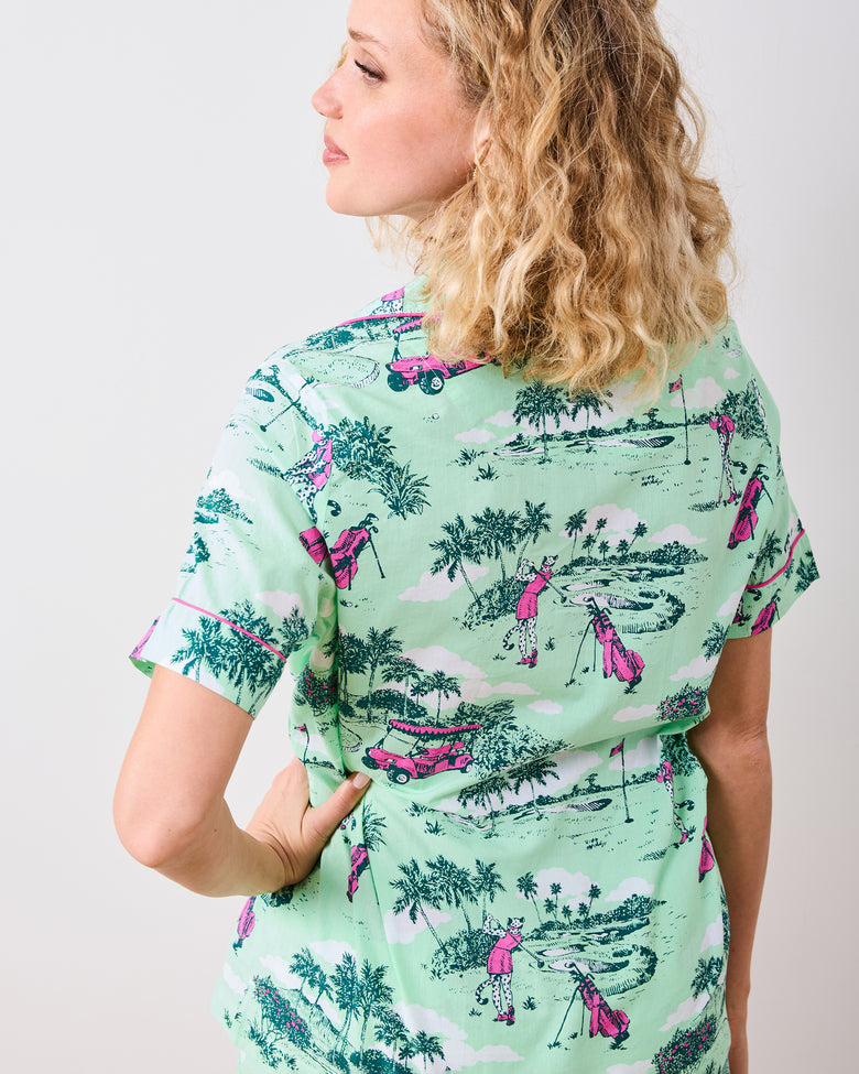 Golf Toile - Petite Short PJ Set - Putting Green - Printfresh