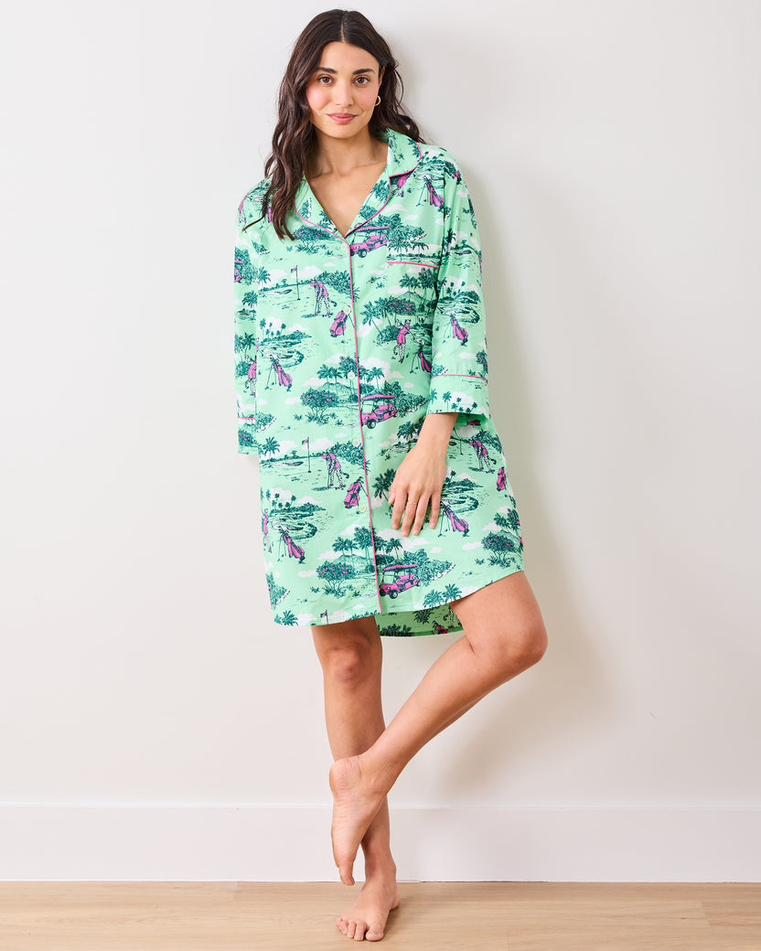Golf Toile - Sleep Shirt - Putting Green - Printfresh