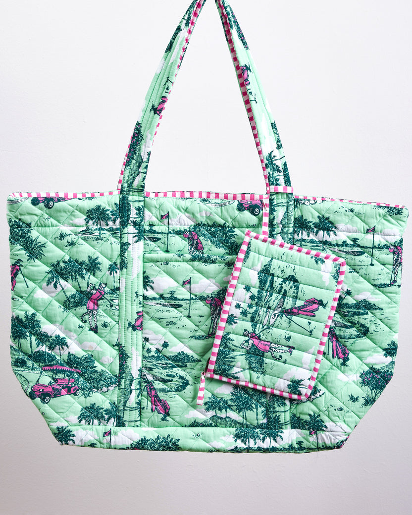 Golf Toile - Weekend Bag With Pouch - Putting Green - Printfresh