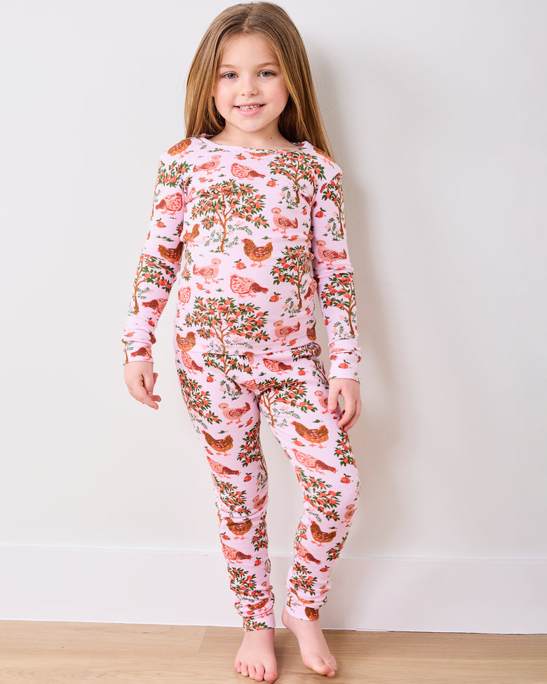Hen House - Kids PJ Set - Ballet Pink - Printfresh