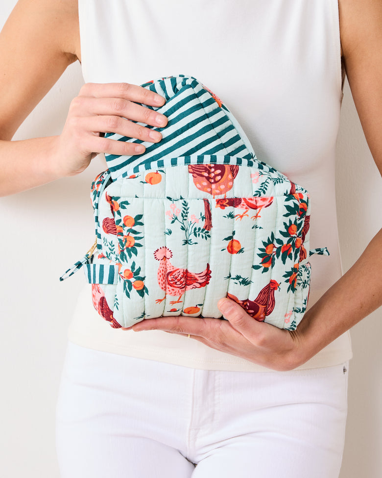 Hen House - Three's Best Pouch Set - Soft Blue - Printfresh