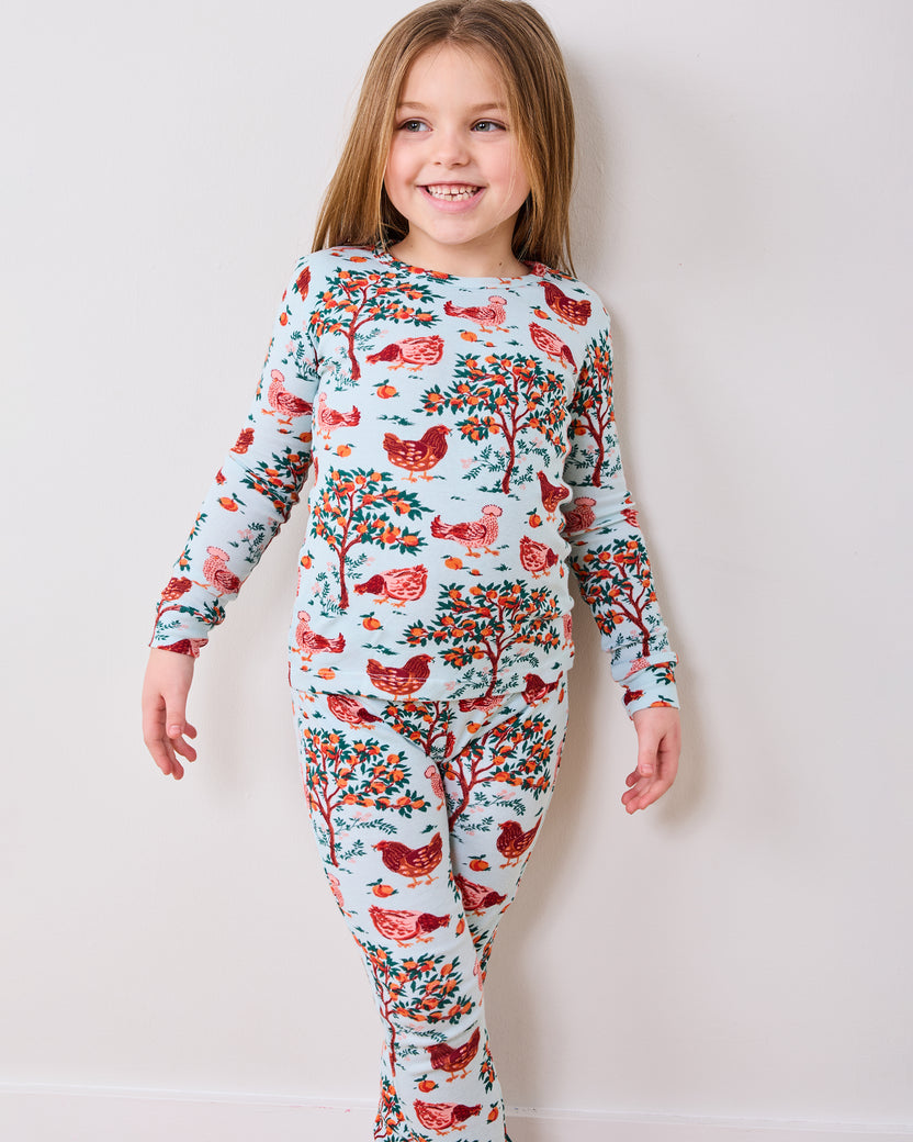 Hen House - Kids PJ Set - Soft Blue - Printfresh