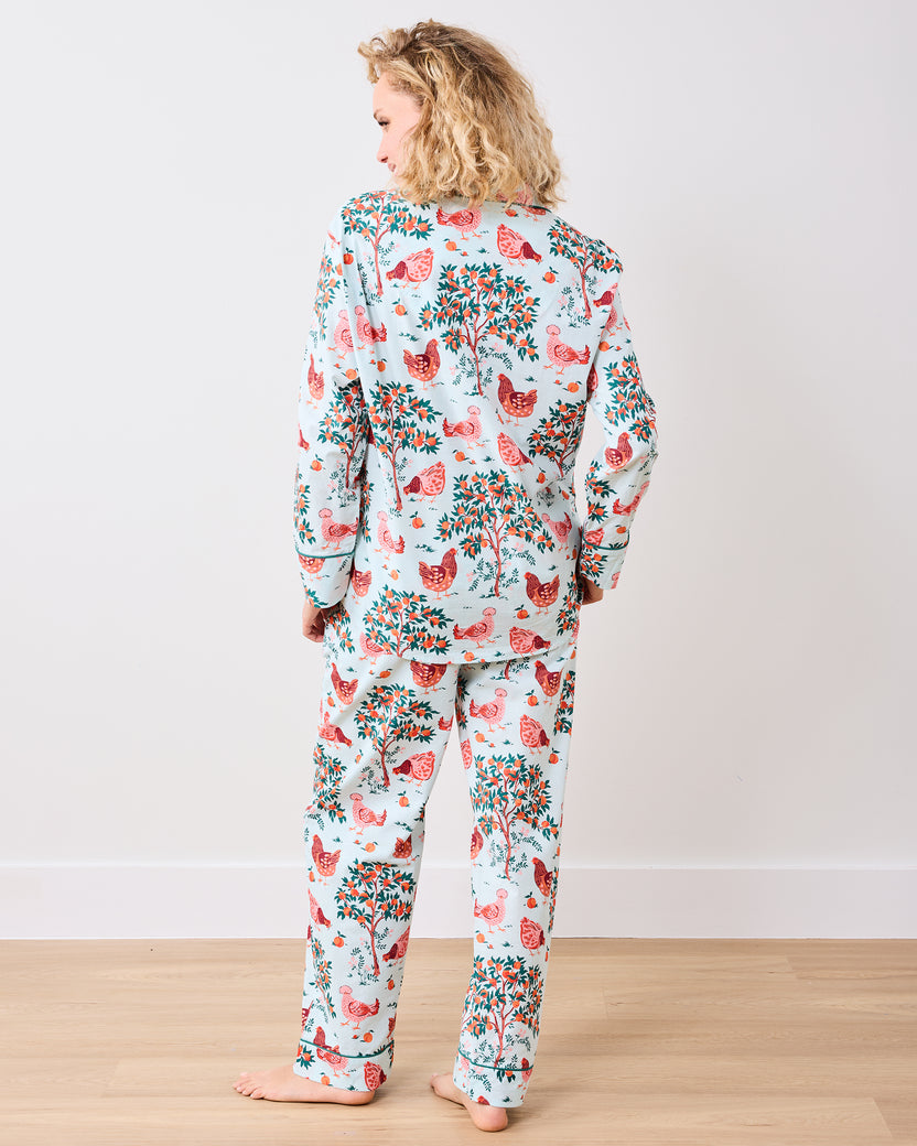 Hen House - Tall Long PJ Set - Soft Blue