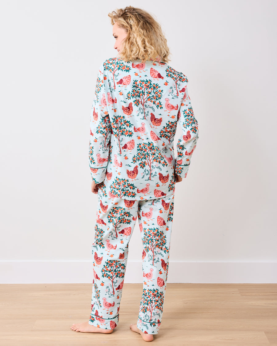 Hen House - Tall Long PJ Set - Soft Blue