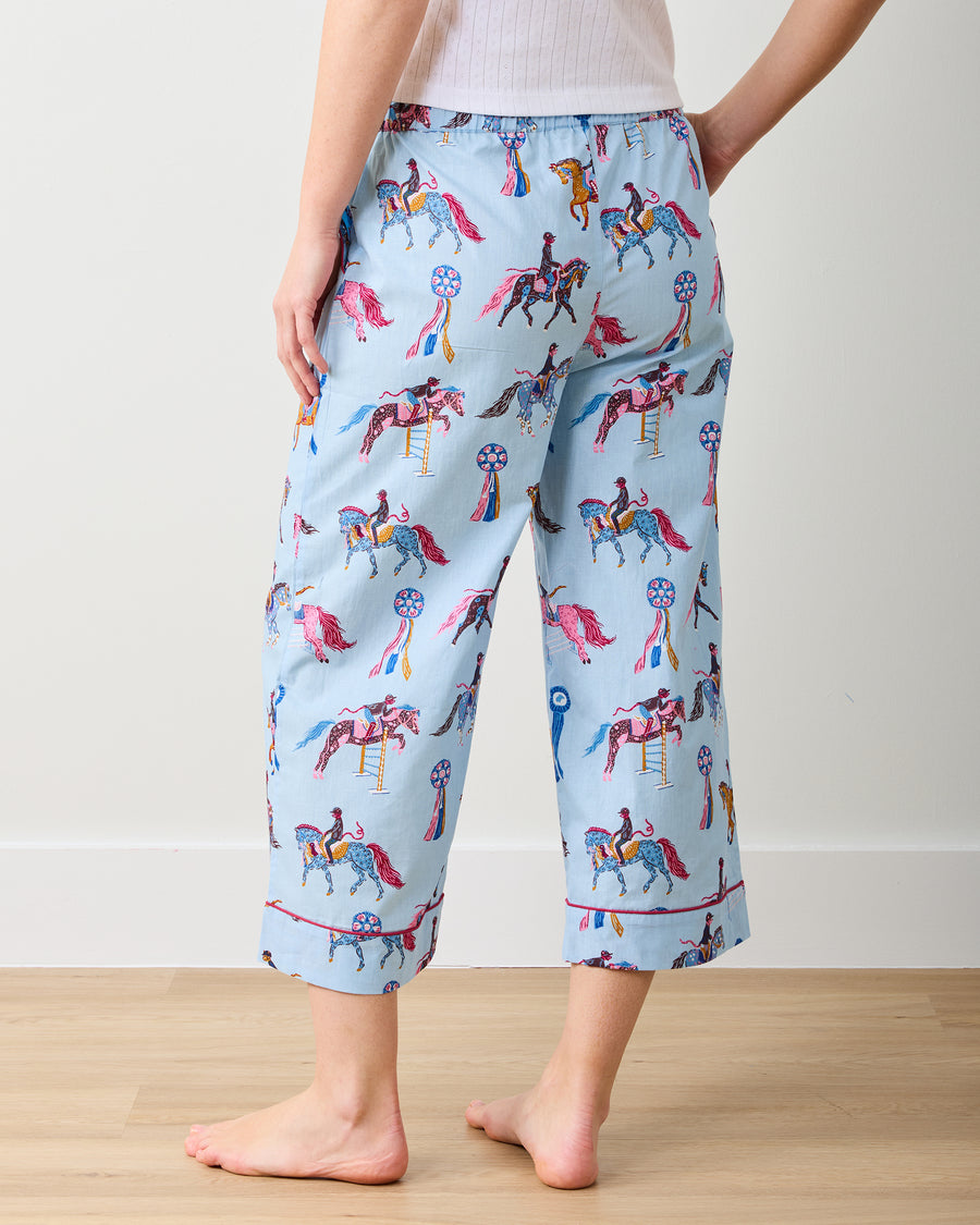 Horse Show - Cropped PJ Pants - Blue Ribbon - Printfresh