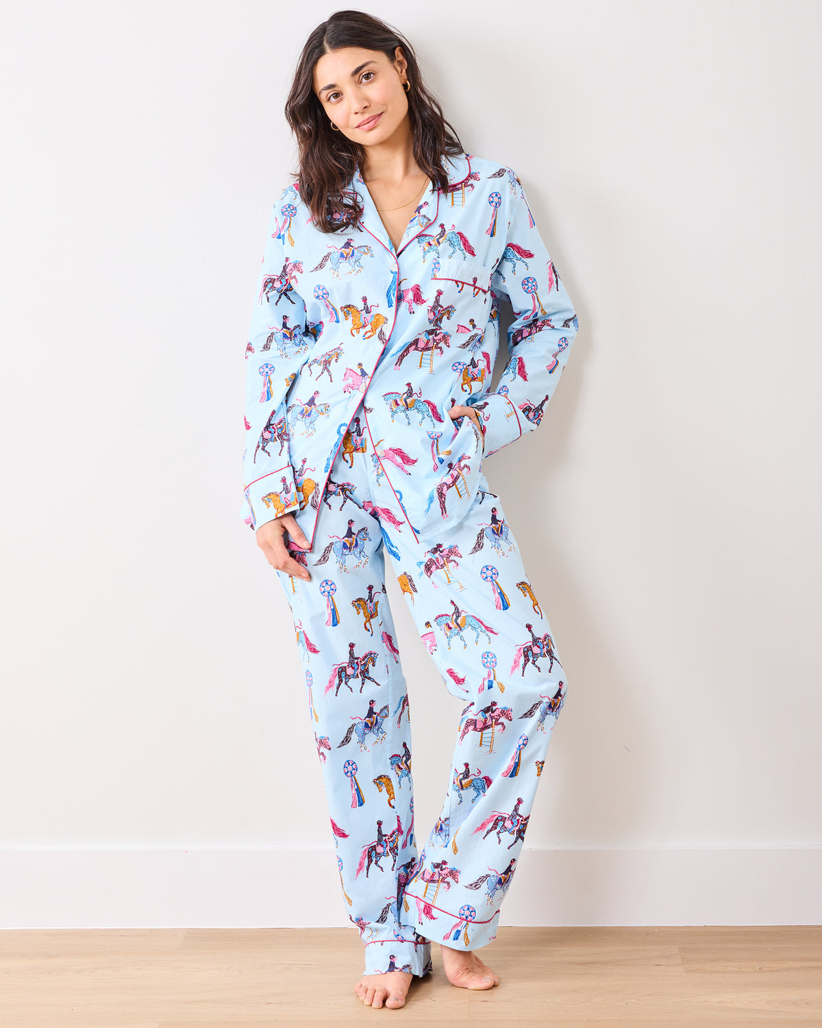 Horse Show - Long PJ Set - Blue Ribbon - Printfresh
