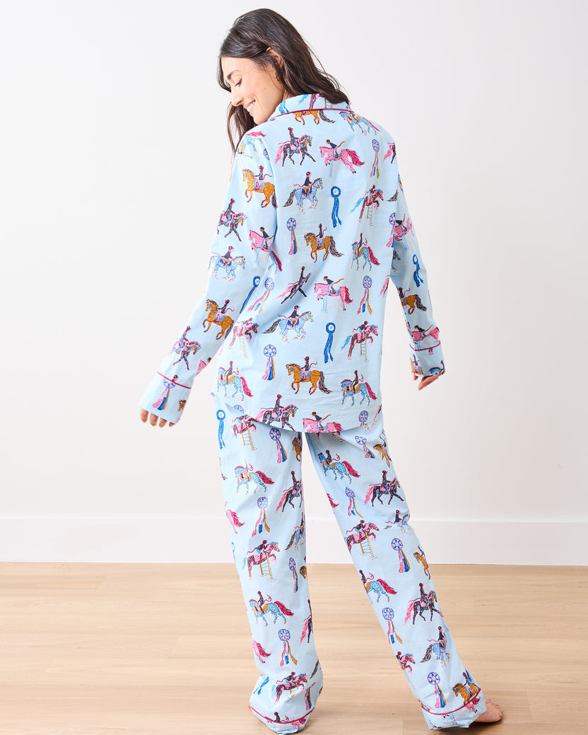 Horse Show - Long PJ Set - Blue Ribbon - Printfresh