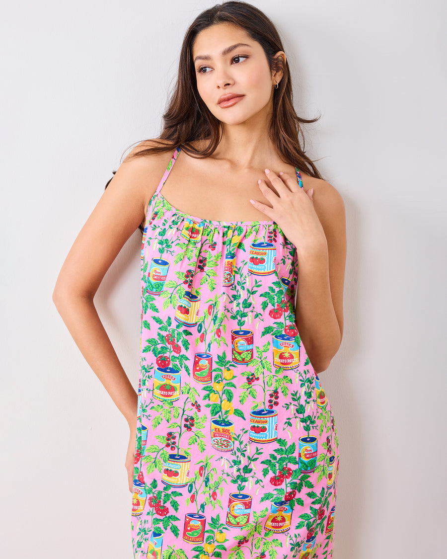 Kitchen Garden - Cami Nightgown - Rose - Printfresh
