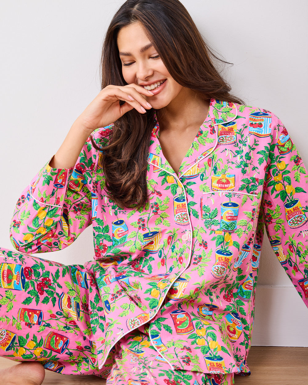 Kitchen Garden - Long PJ Set - Rose - Printfresh