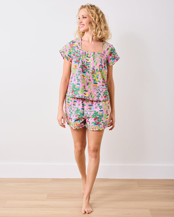 Kitchen Garden - Pintuck Short Set - Rose - Printfresh