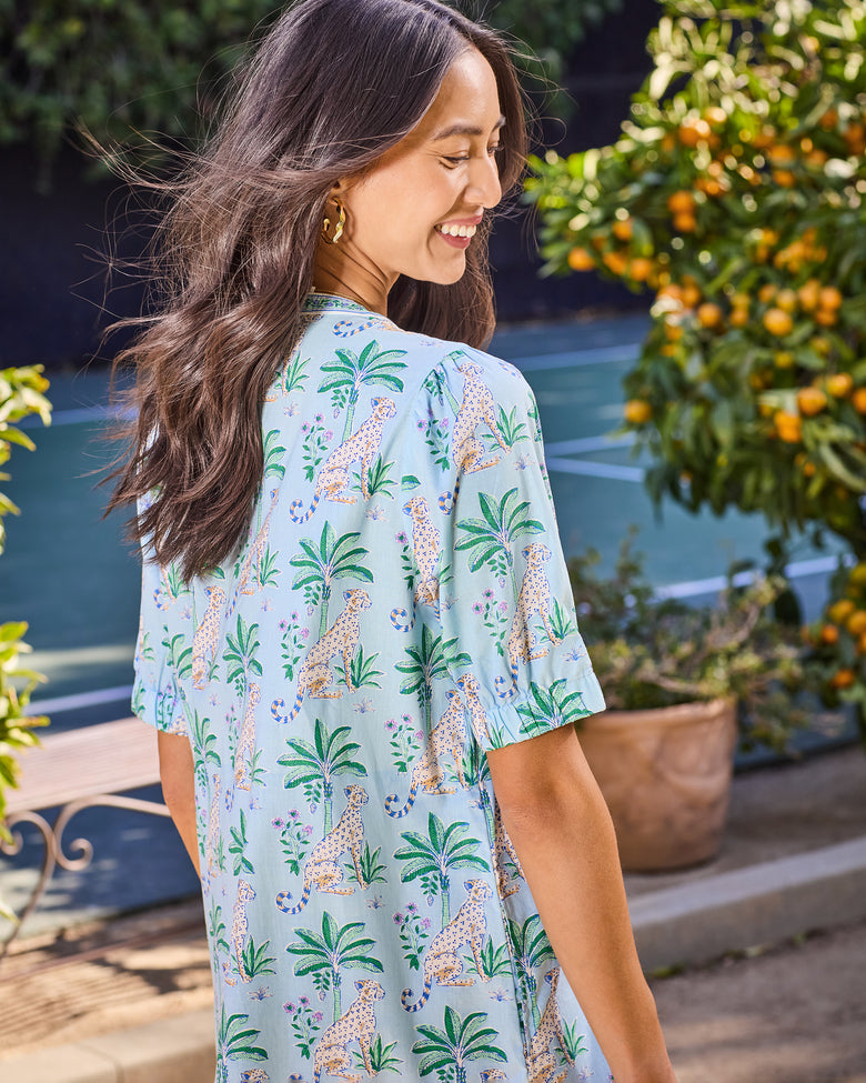 Leopard Mirage - Brunch Dress - Oasis Sky - Printfresh