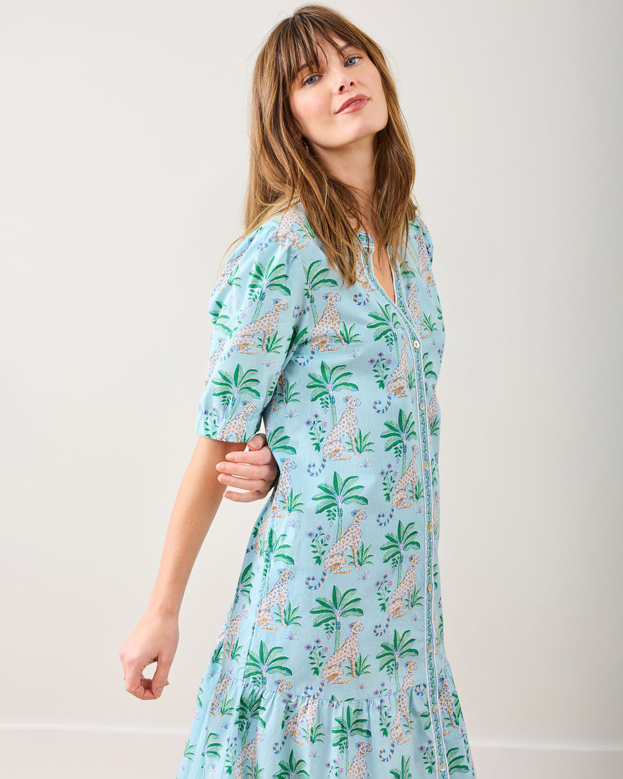 Leopard Mirage - Brunch Dress - Oasis Sky - Printfresh